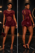 The Bordeaux Sin Romper - burgundy