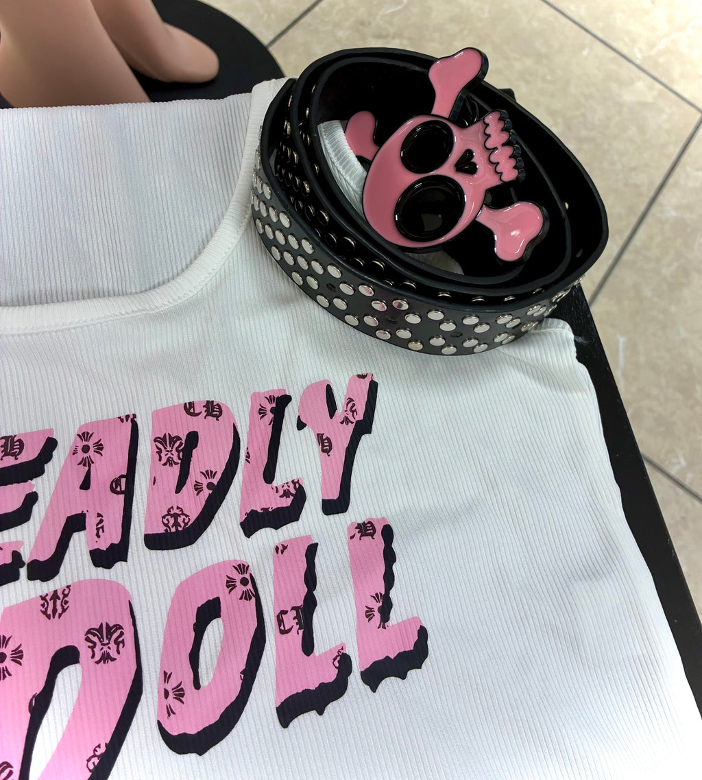 Pretty Deadly Studded (Belt Only)- pink