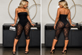 Midnight Lace Capri Jumpsuit - black