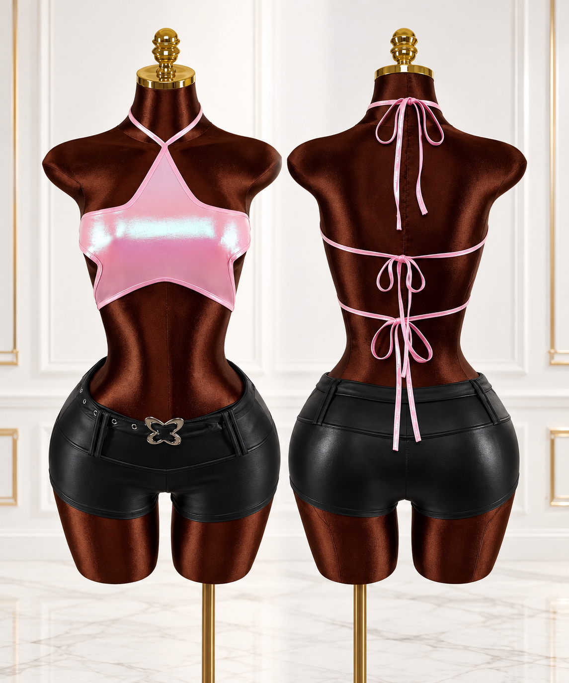 Pink Voltage Tie-Back Halter - pink