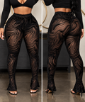 Hypnotic Nights Sheer Swirl Pants - black