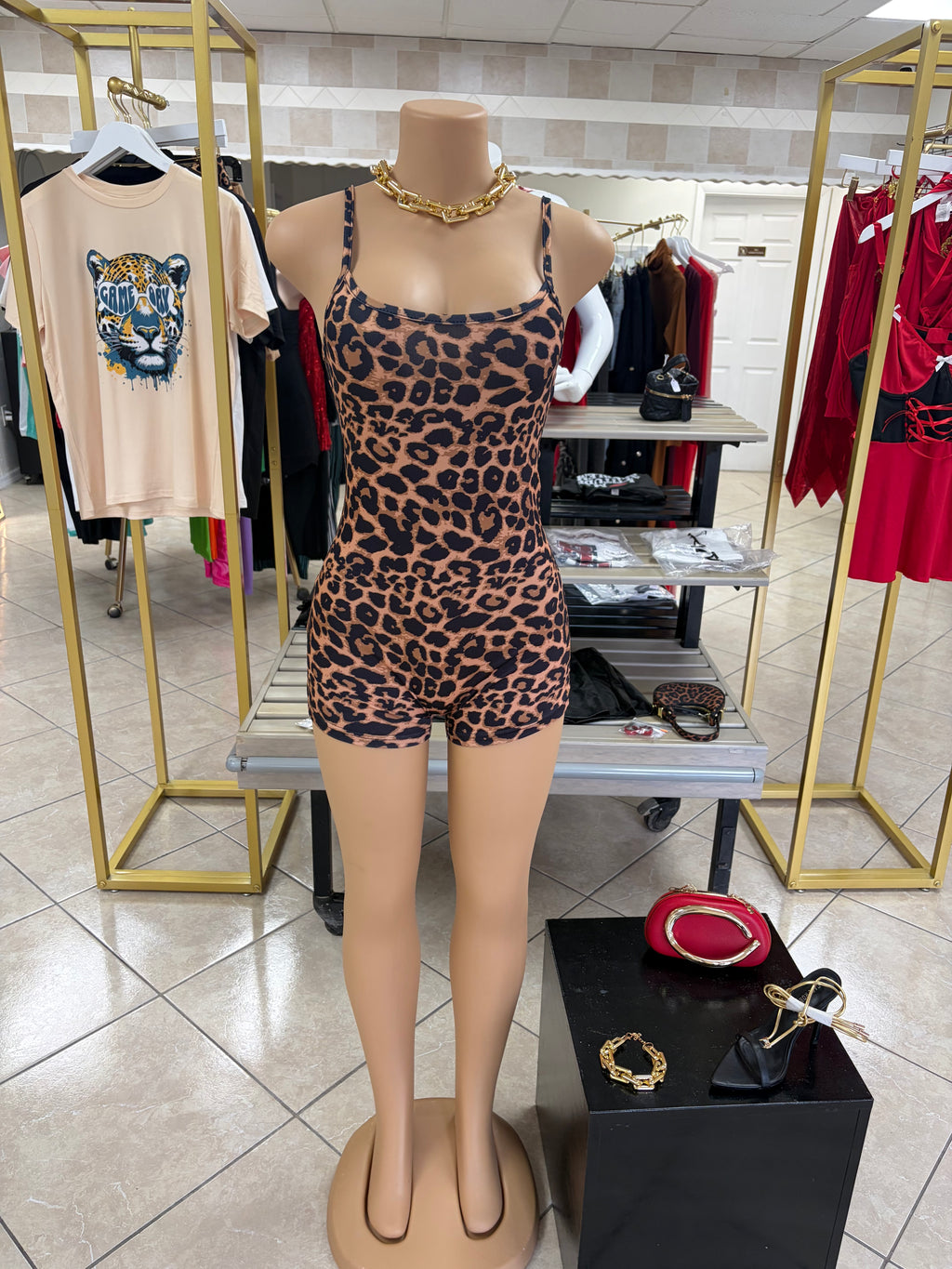 “Fierce Instinct Romper” - leopard
