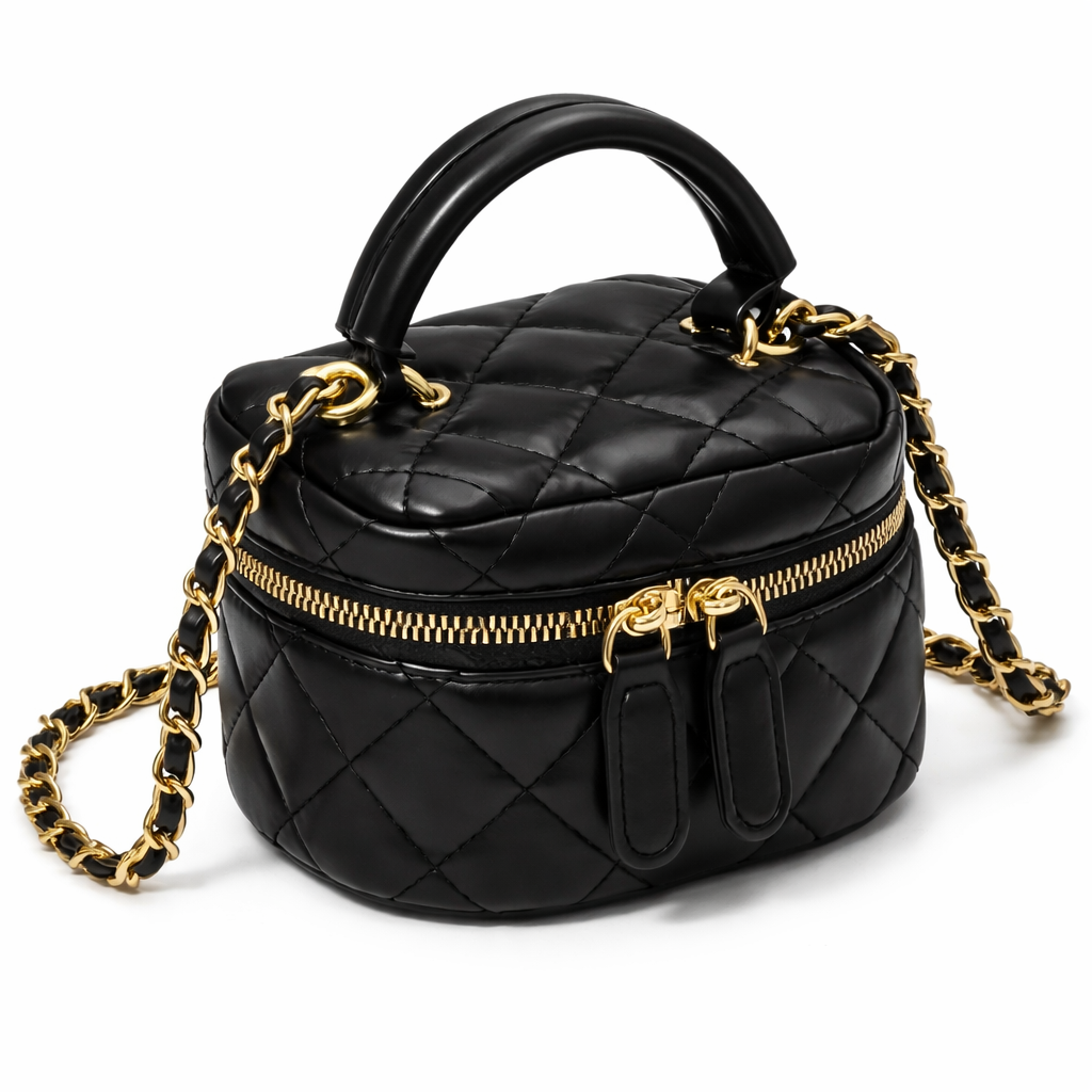 Quilted Mini Purse - black & gold