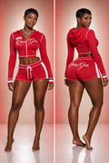 Gia Energy Zip-Up Short Set – Red