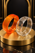 Jelly Glow Bangle Set – Orange/Clear