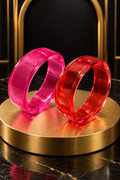 Jelly Glow Bangle Set – Pink/Red