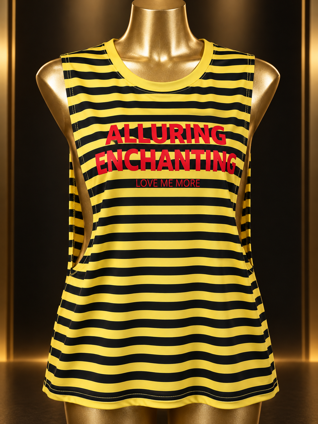 Alluring & Enchanting Side-Cutout Tank – Yellow/Black