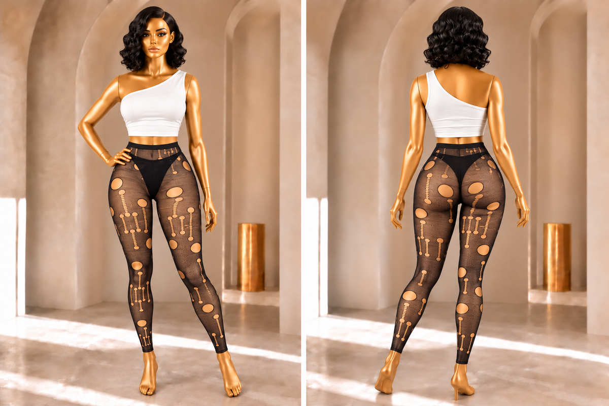 Distressed & Dangerous Mesh Leggings – Black
