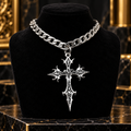 Sinfully Blessed Cross Necklace - silver