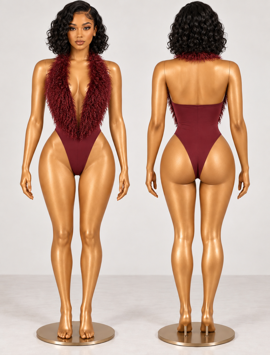 Plush Intentions Bodysuit - burgundy