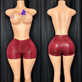 Croc Crush Shorts – Burgundy