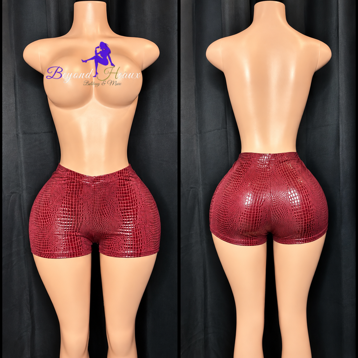 Croc Crush Shorts – Burgundy