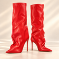 Shark Bite Stiletto Boots – Red