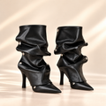 Silver Reign Mid-Calf Scrunch Boots – Black